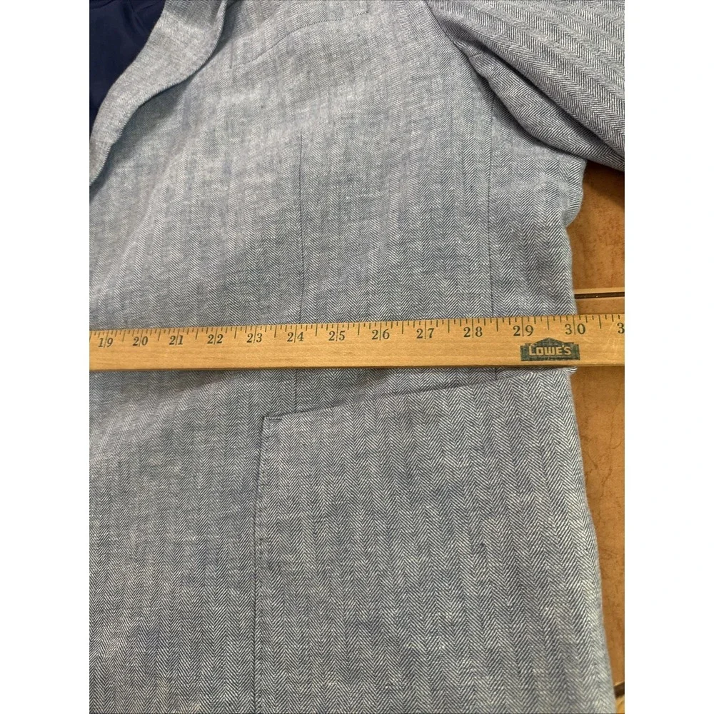 Stafford Jacket 60R Big & Tall Jacket Blue Herringbone Linen Cotton Sport Coat